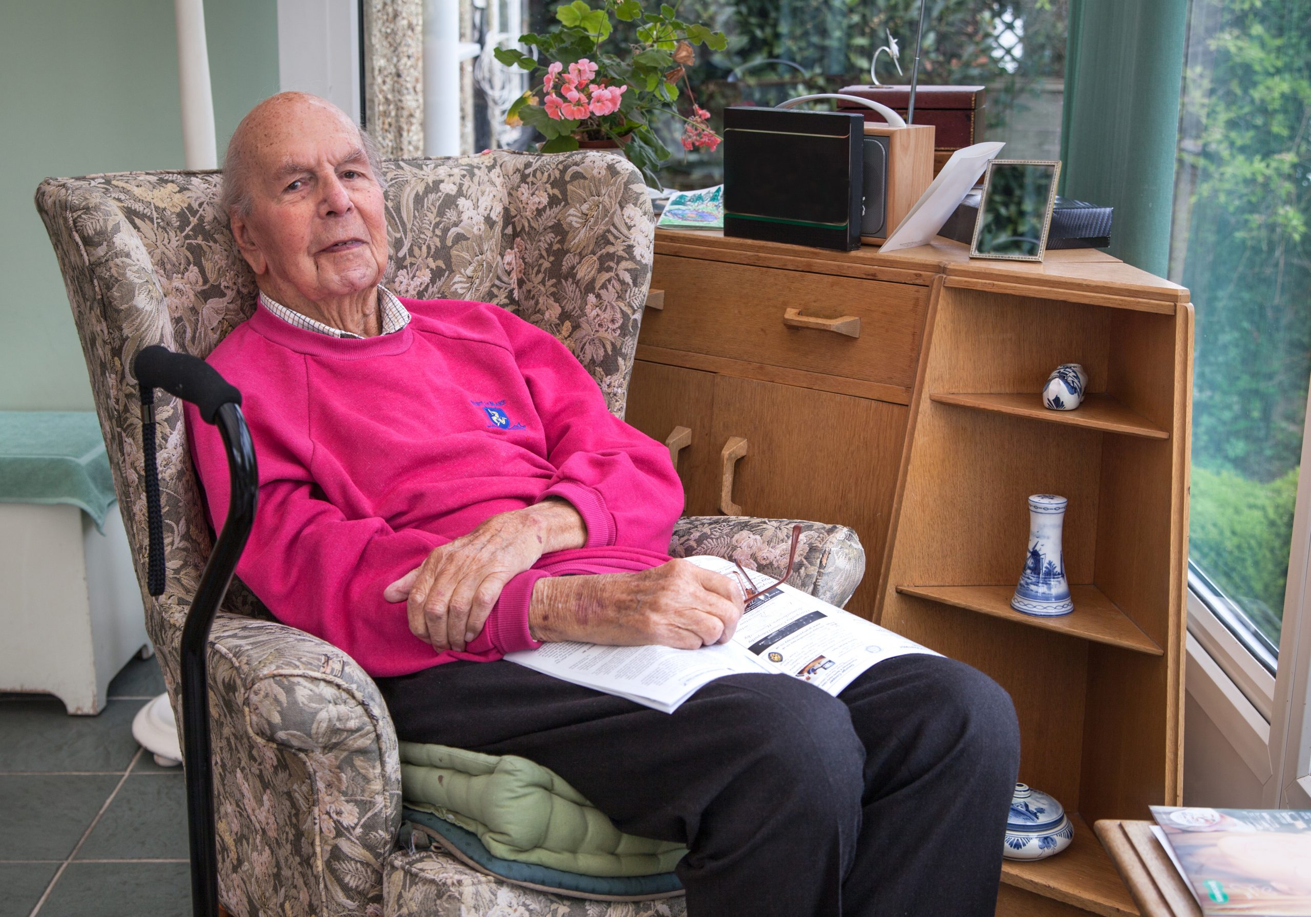 Older gentleman in reclining chair